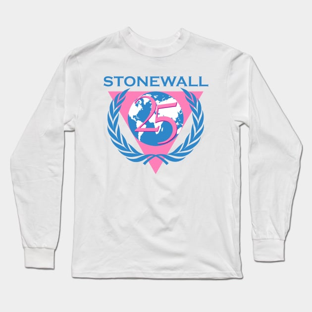 Stonewall 25 Vintage Retro NYC New York Gay LGBT Long Sleeve T-Shirt by WearingPride